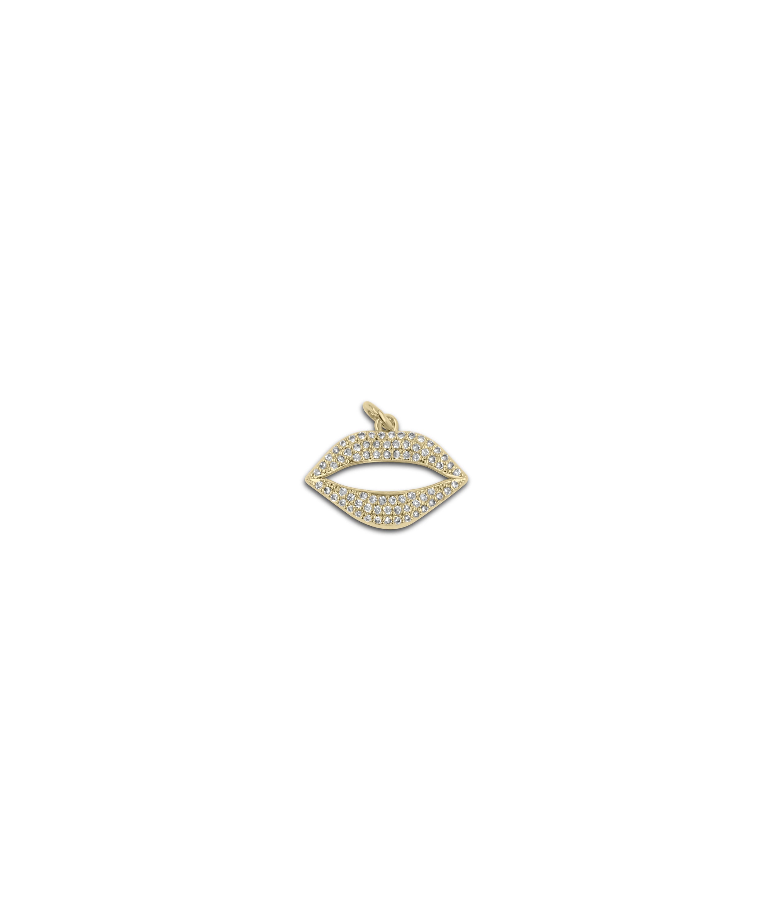 Diamond Pave Lip Charm - 79e | Everyday 14K Gold Jewelry