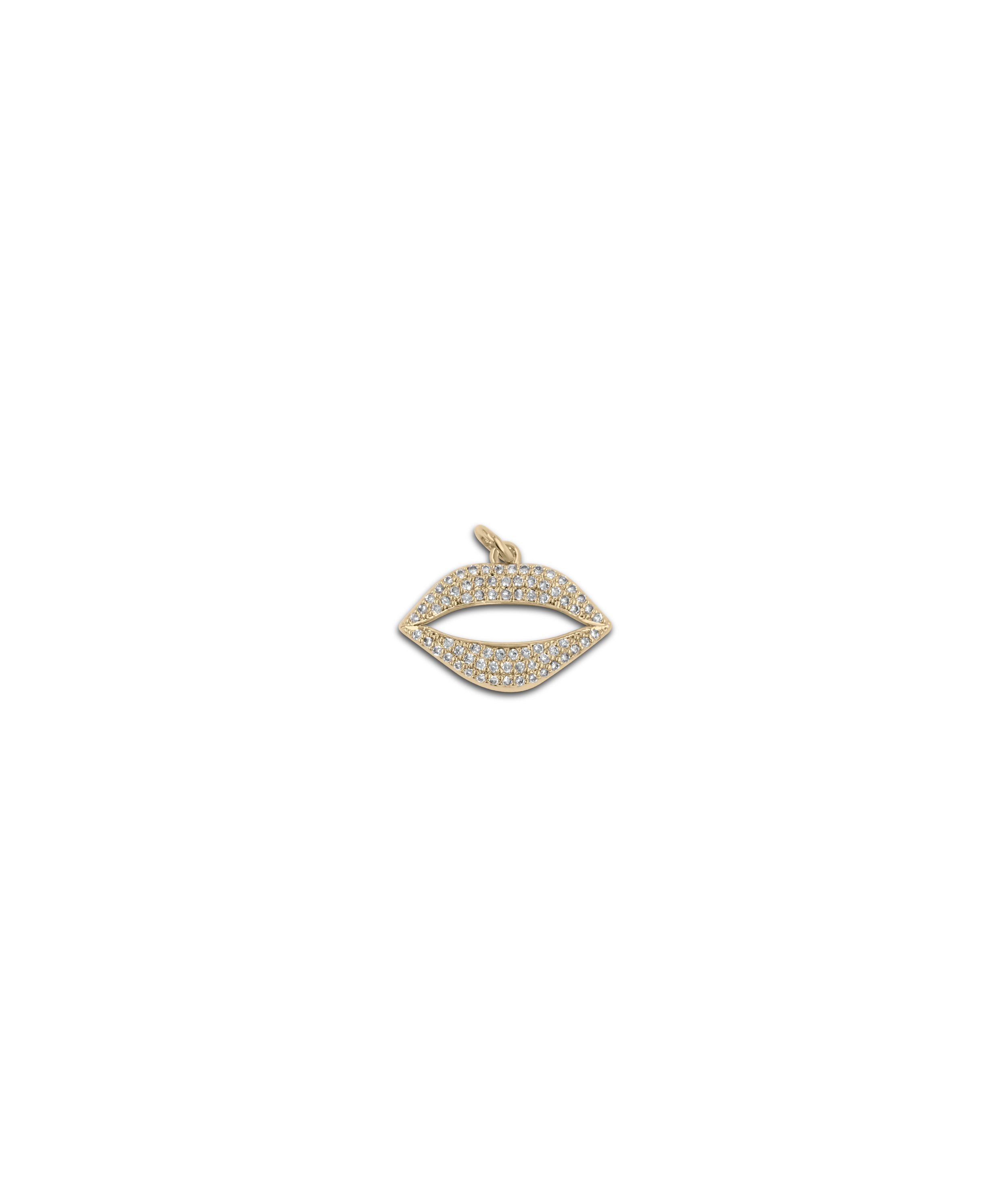 Diamond Pave Lip Charm - 79e | Everyday 14K Gold Jewelry