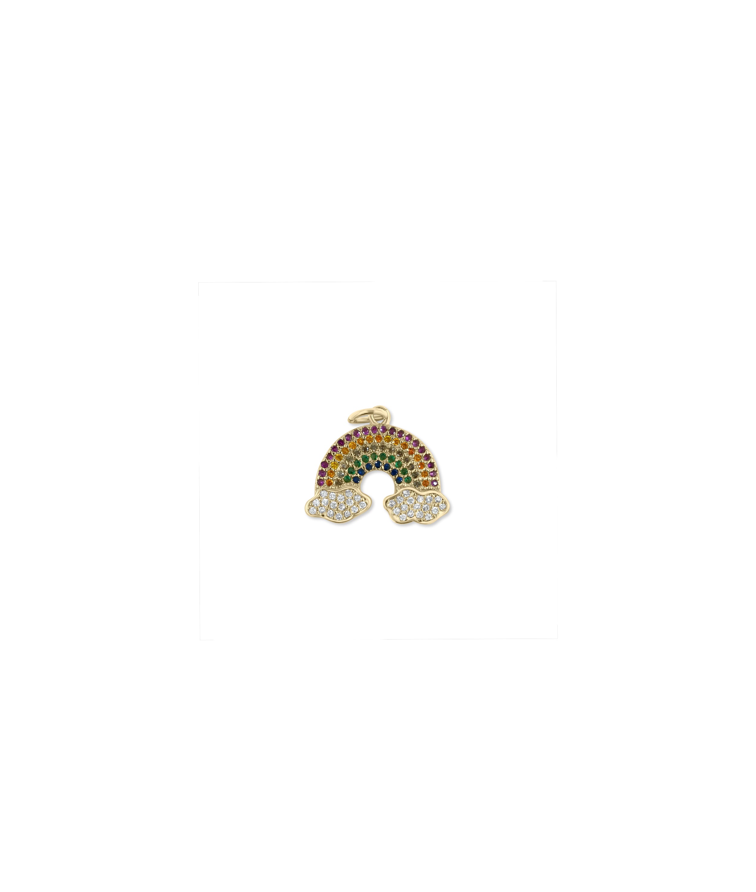 Rainbow Pave Charm - 79e | Everyday 14K Gold Jewelry