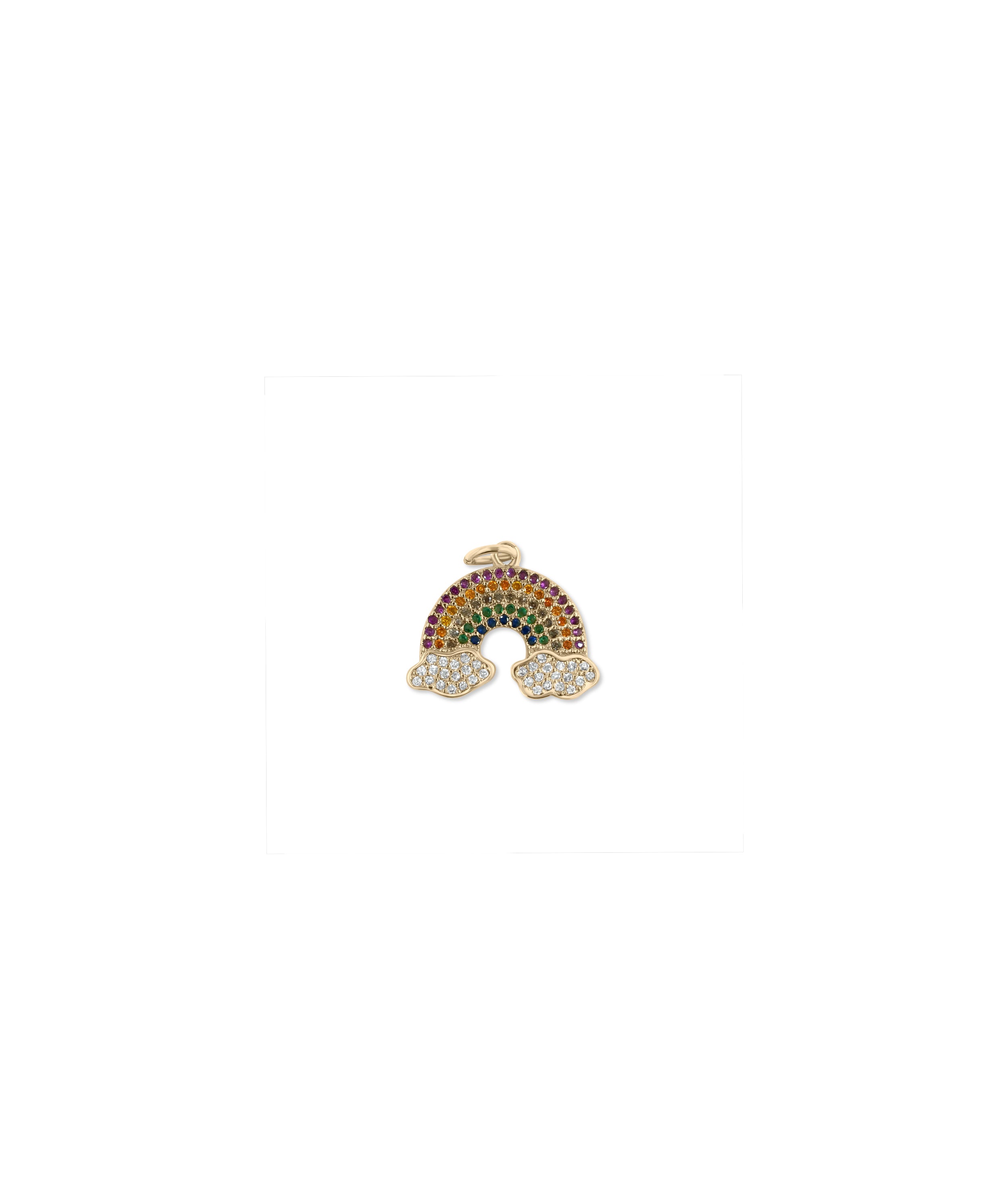 Rainbow Pave Charm - 79e | Everyday 14K Gold Jewelry