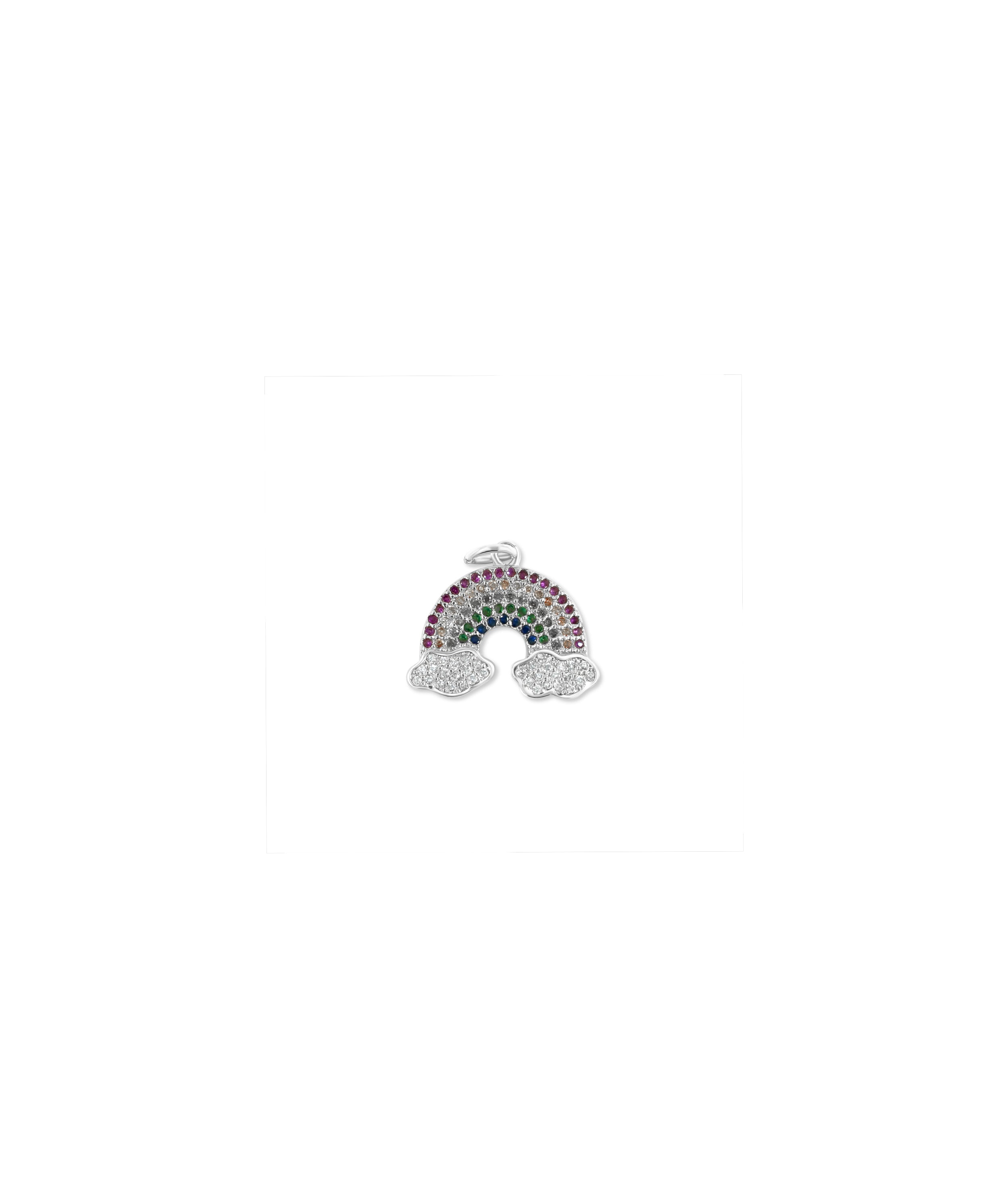 Rainbow Pave Charm - 79e | Everyday 14K Gold Jewelry