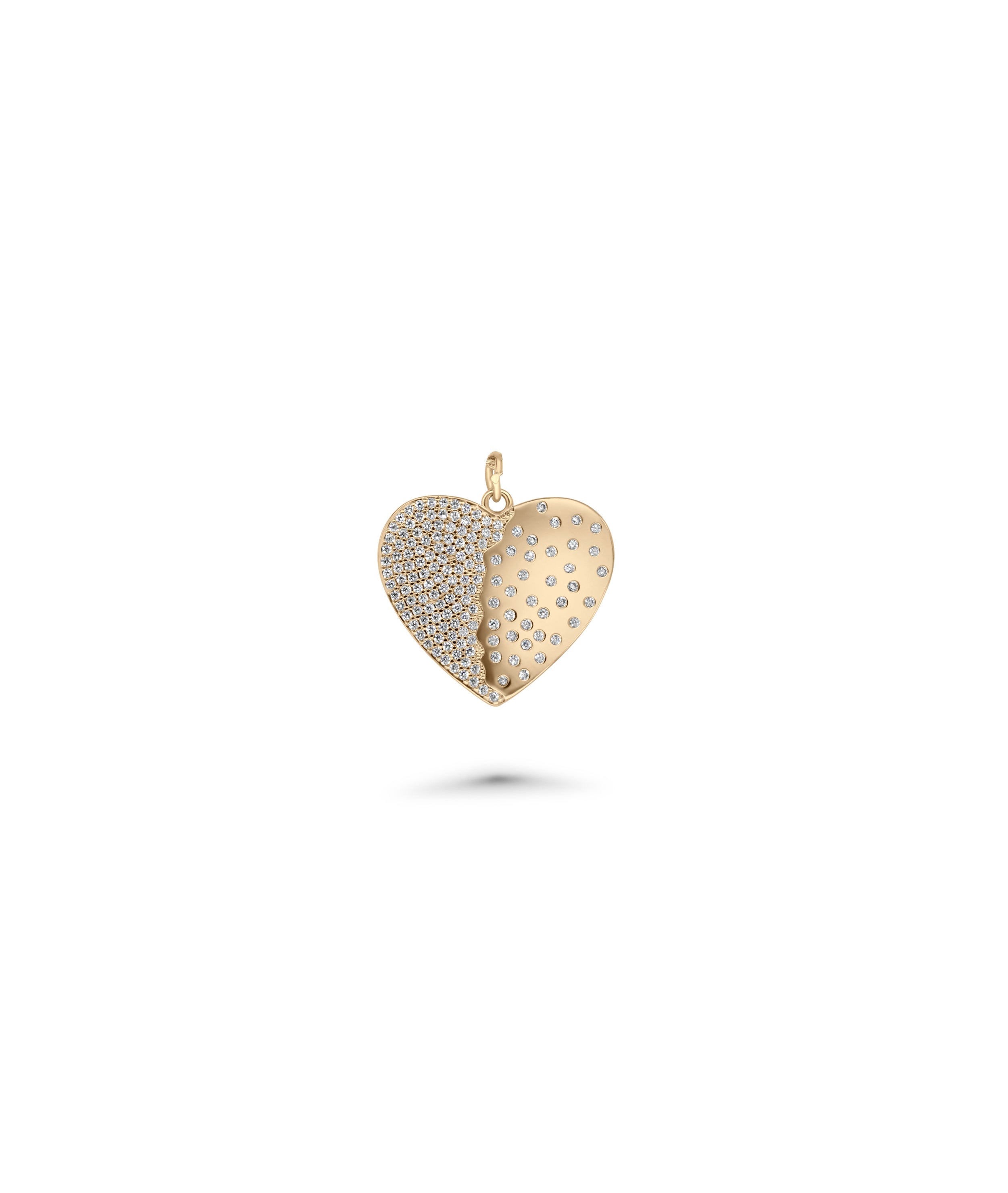 Diamond Heart Charm - 79e | Everyday 14K Gold Jewelry