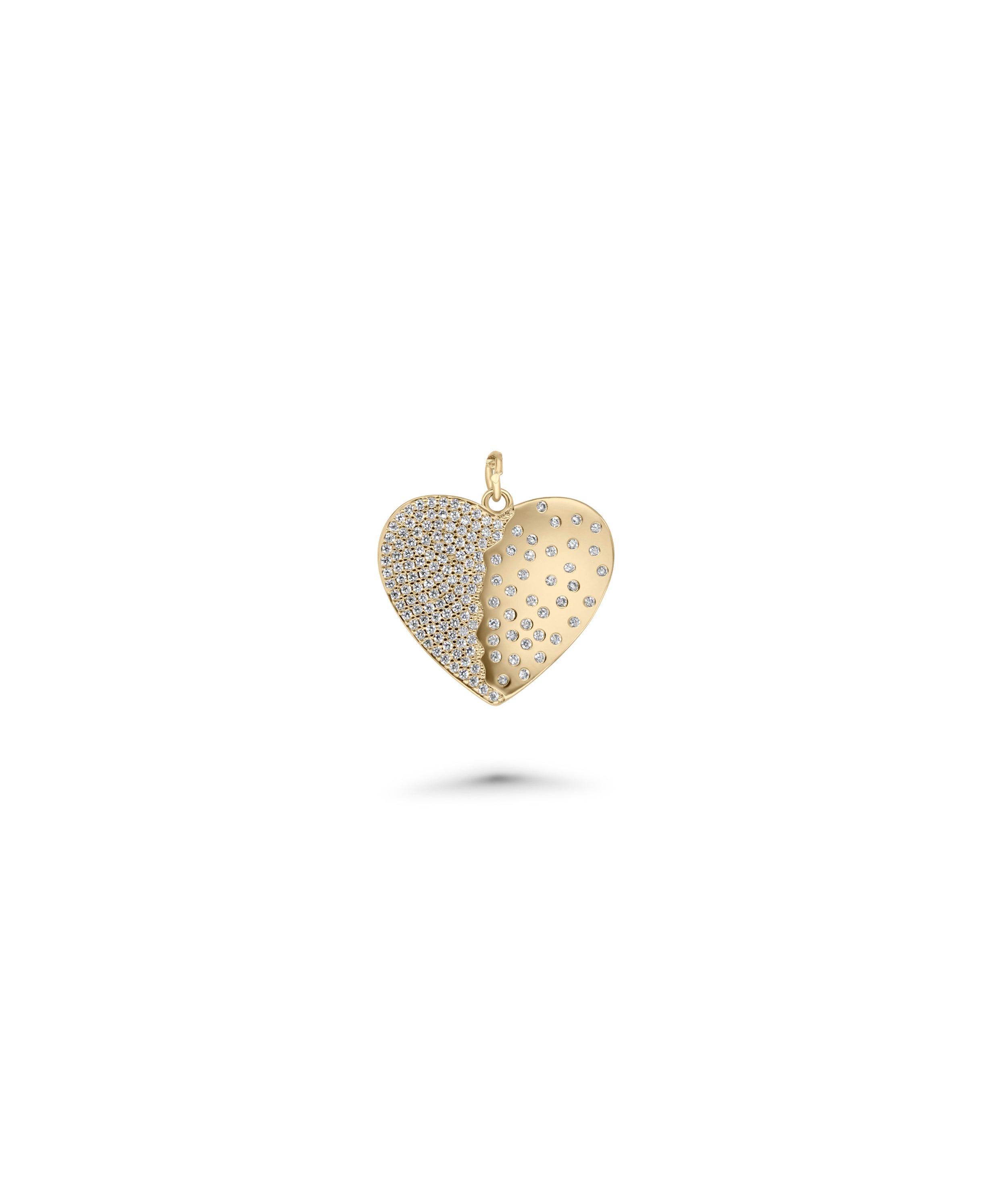Diamond Heart Charm - 79e | Everyday 14K Gold Jewelry
