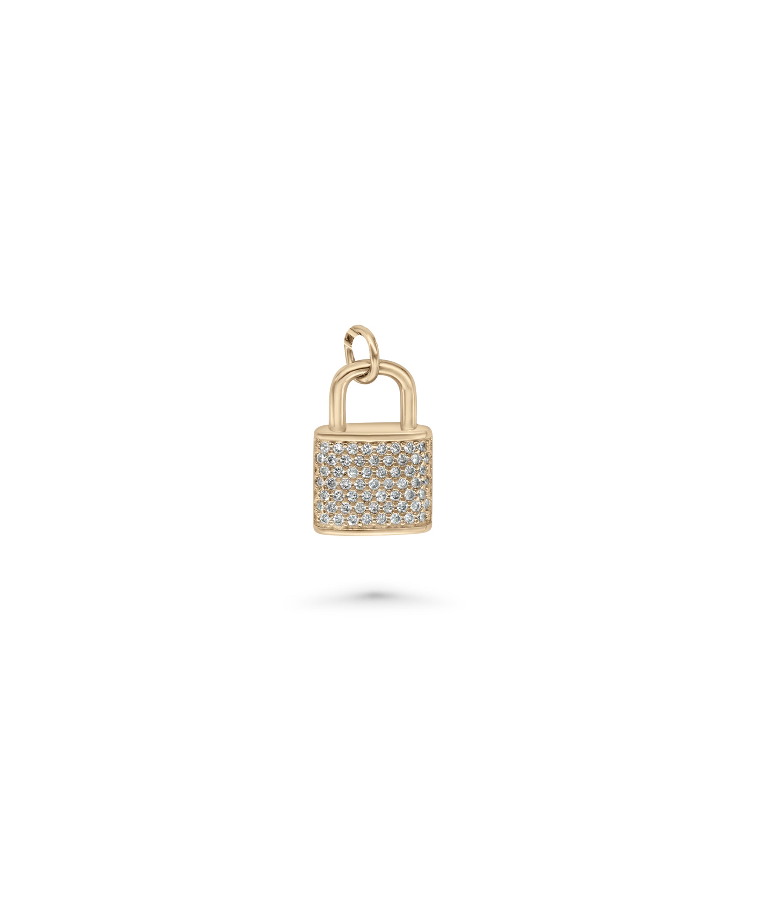Diamond Lock Charm - 79e | Everyday 14K Gold Jewelry