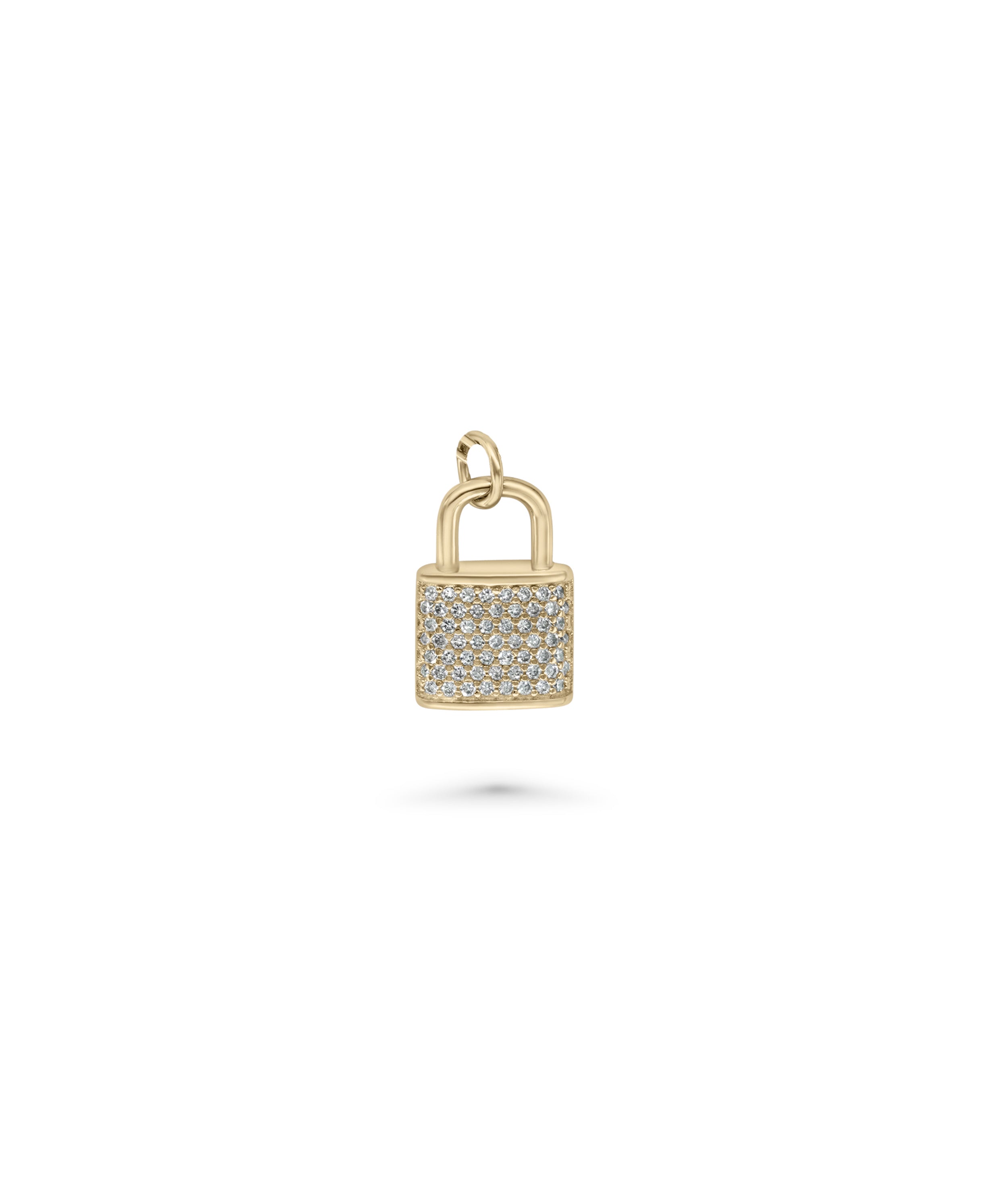 Diamond Lock Charm - 79e | Everyday 14K Gold Jewelry