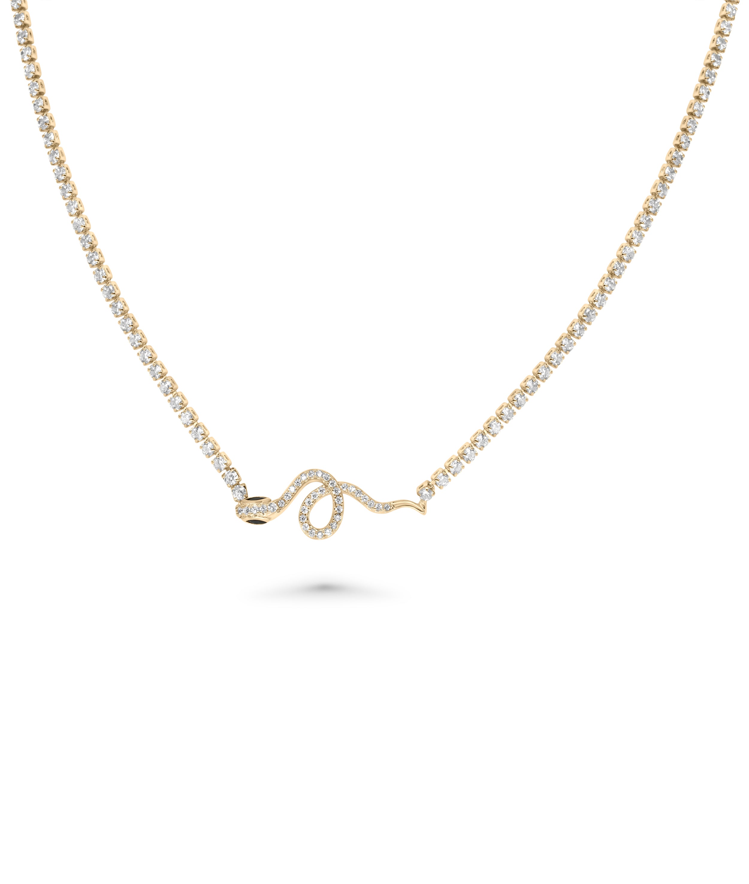 Snake Charm Tennis Necklace - 79e | Everyday 14K Gold Jewelry