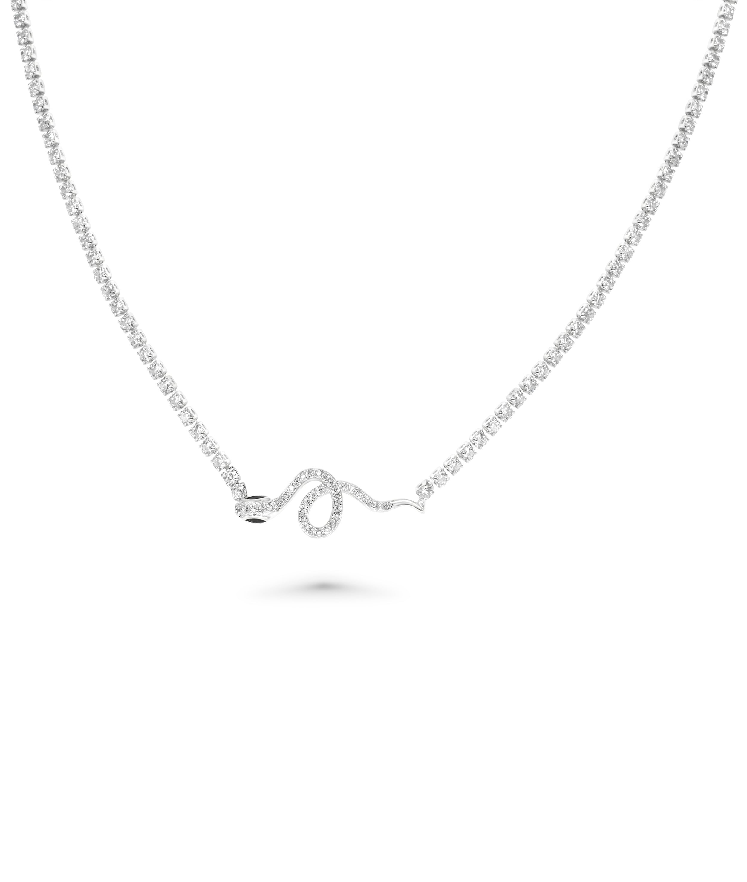 Snake Charm Tennis Necklace - 79e | Everyday 14K Gold Jewelry