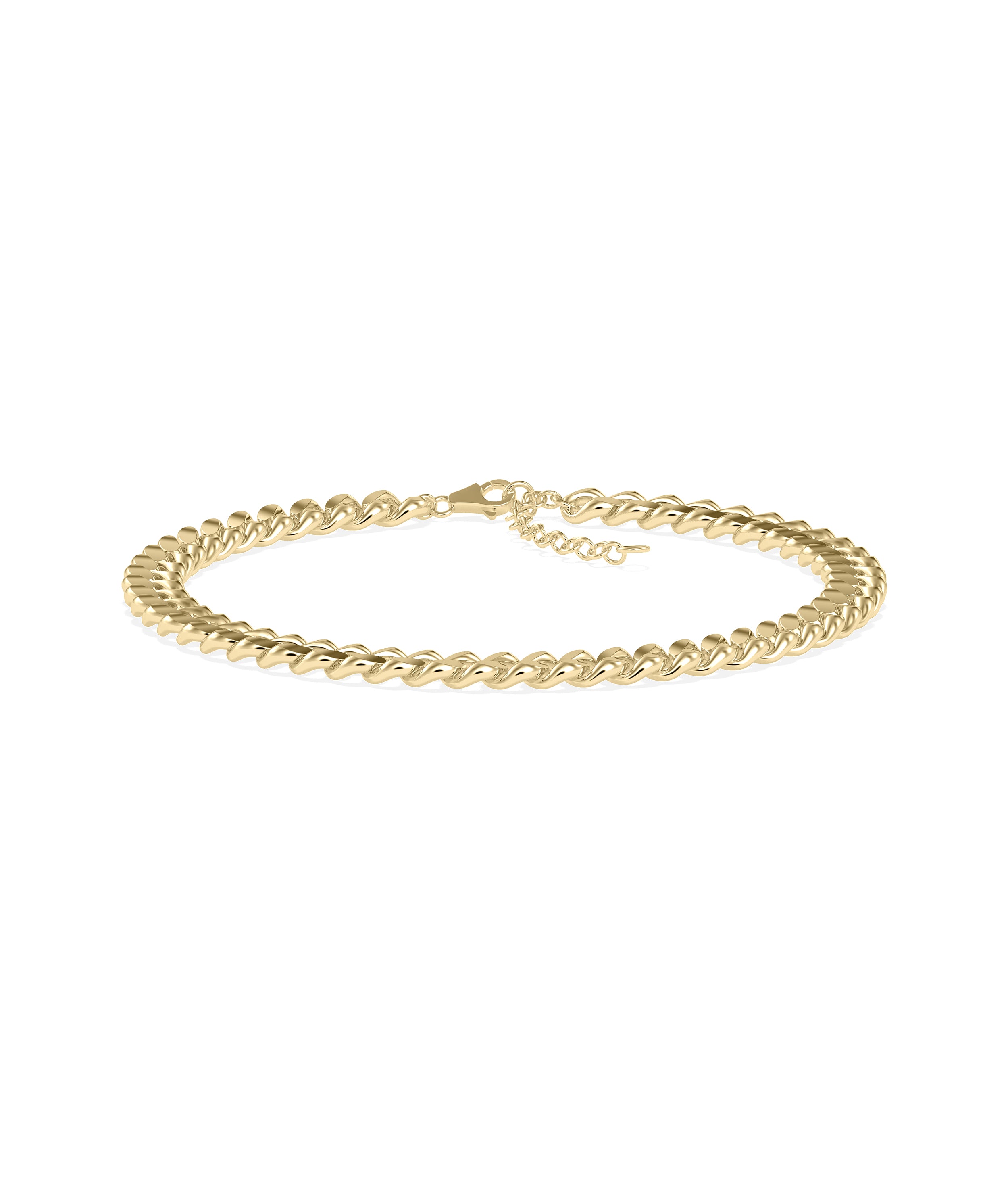 "Elegant Curb Link Gold Bracelet - Stylish Diamond Bangle Bracelet"