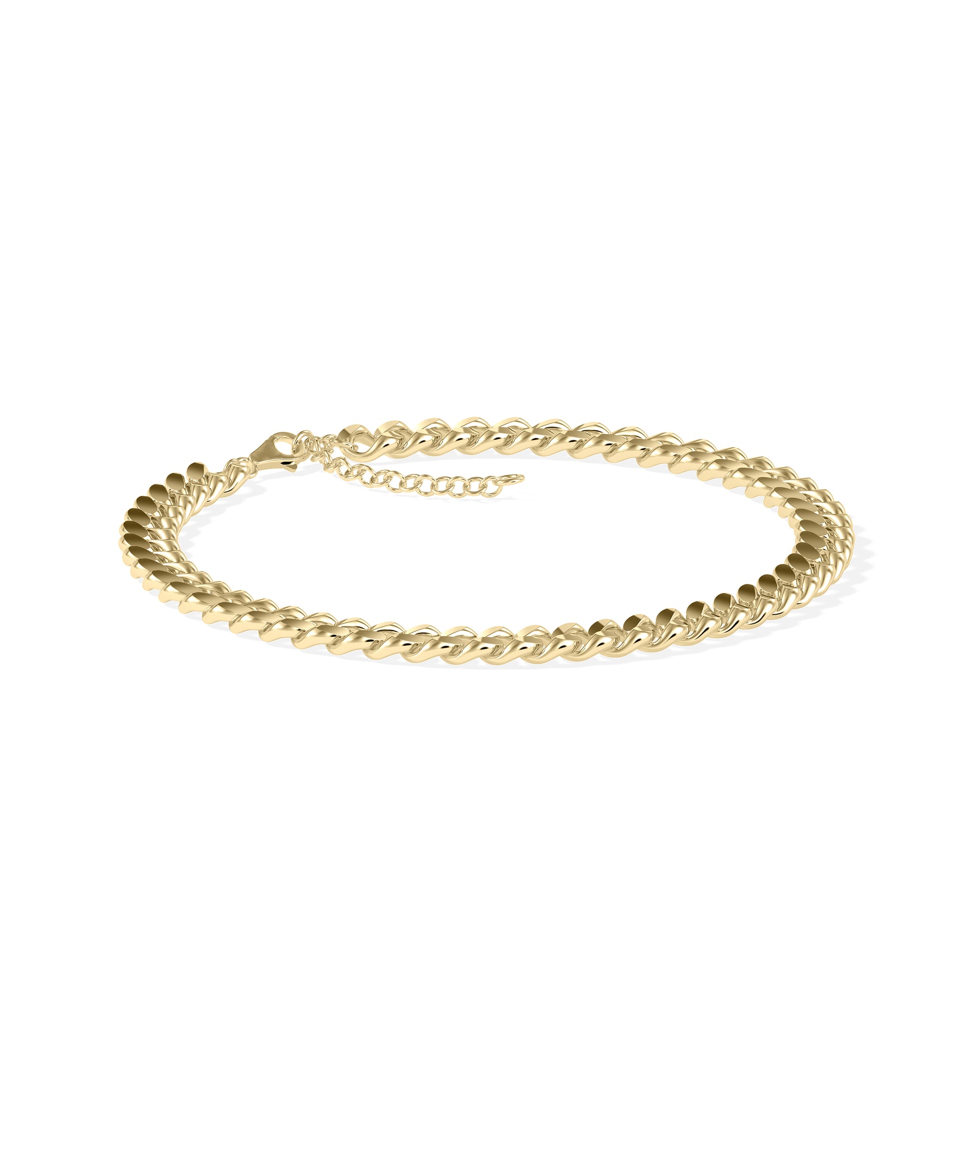 "Elegant Curb Link Gold Bracelet - Stylish Diamond Bangle Bracelet"