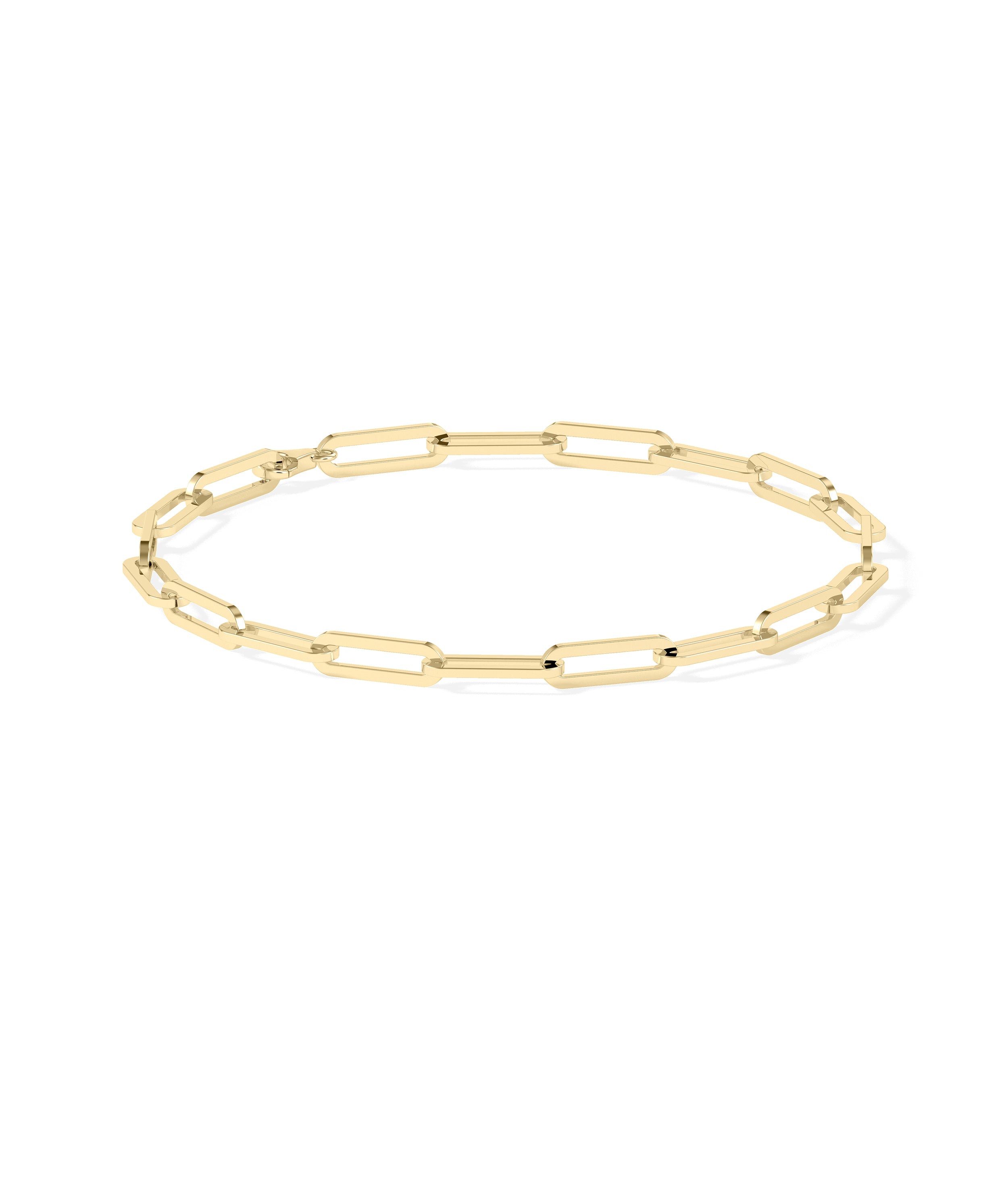 Paper Clip Gold Bracelet - Diamond Bracelet