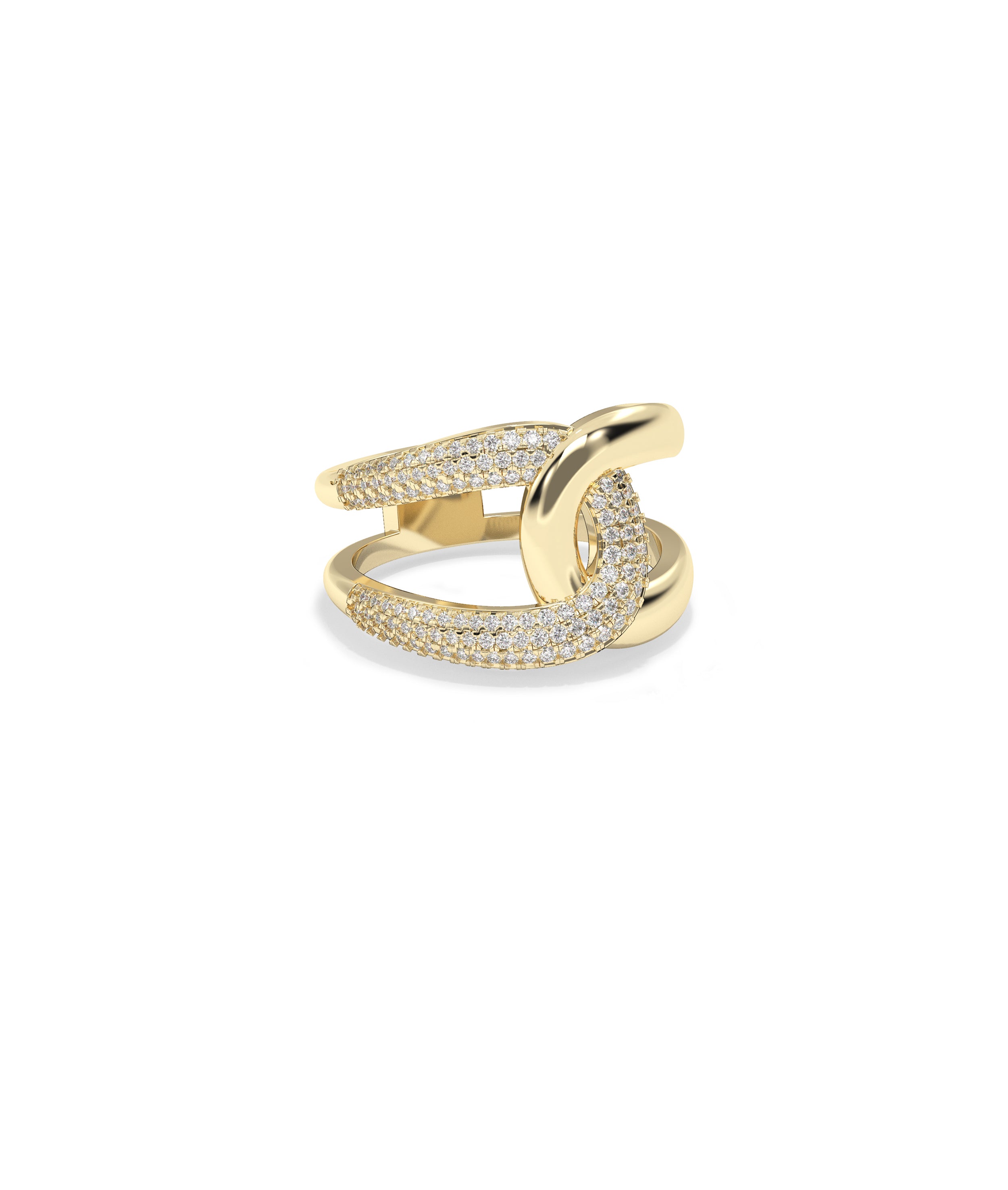 Gold & Diamond Twist Split Ring - Everyday Jewelry