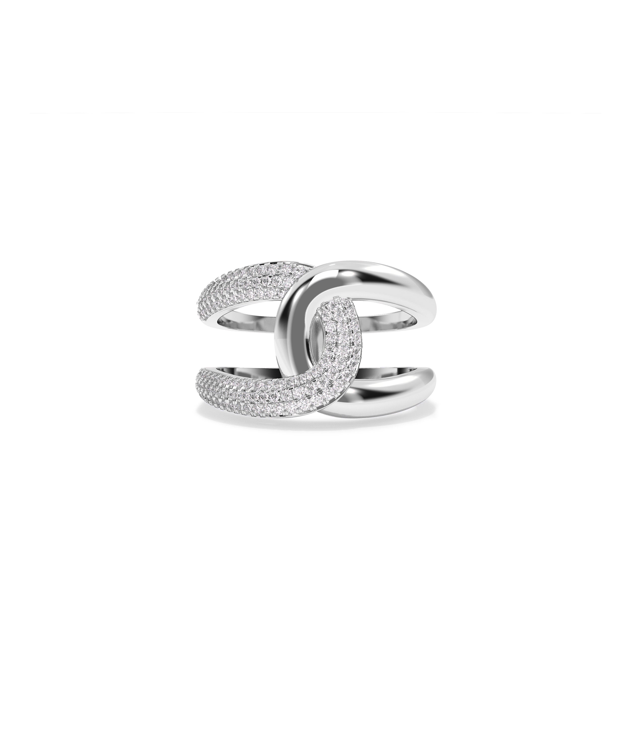 Gold & Diamond Twist Split Ring - Everyday Jewelry