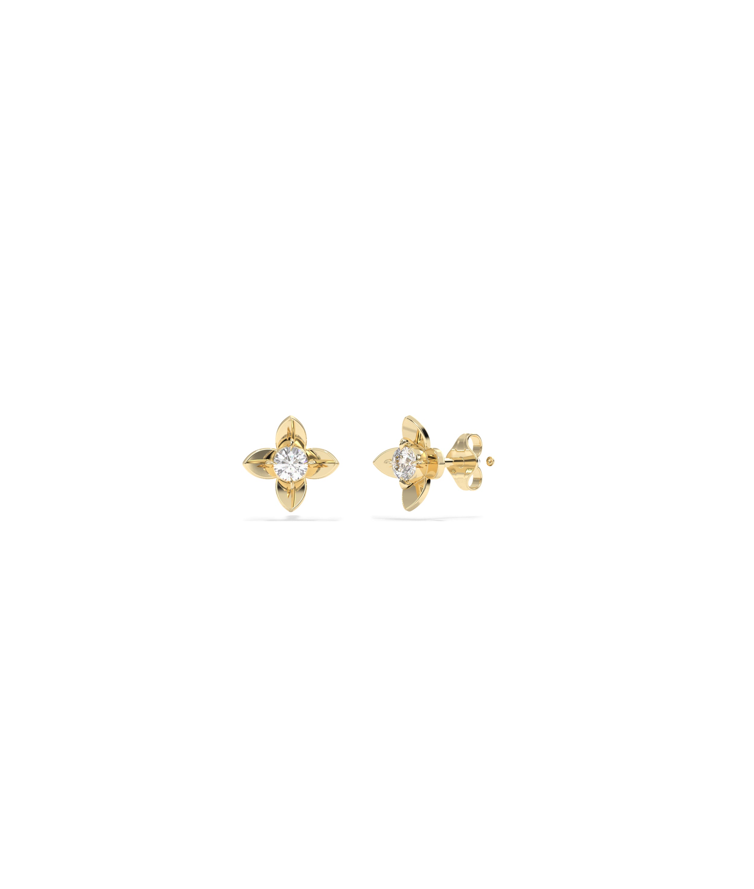 Birthstone Flower Stud Earring