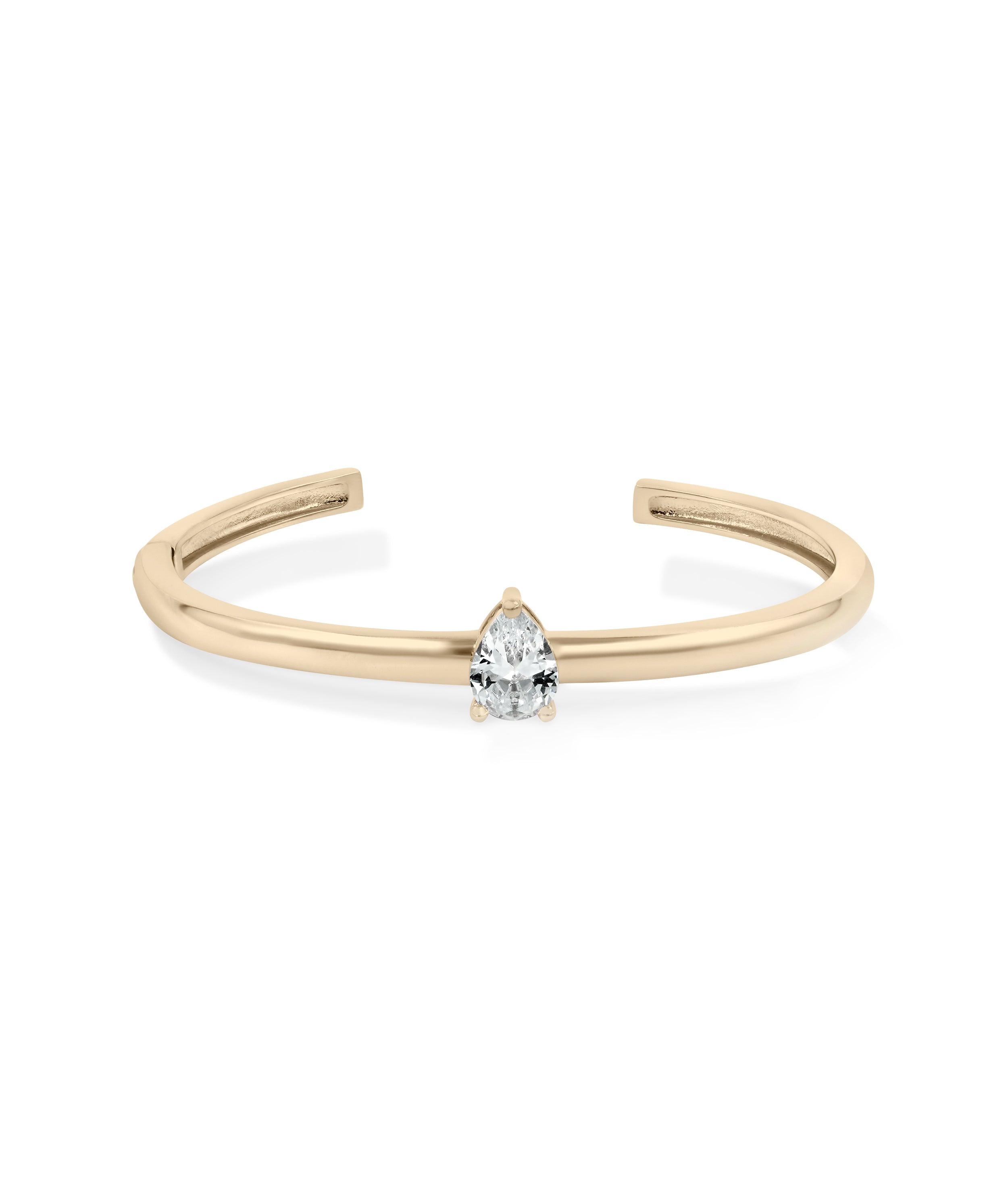 Solitaire Cuff Bangle - 79e | Everyday 14K Gold Jewelry