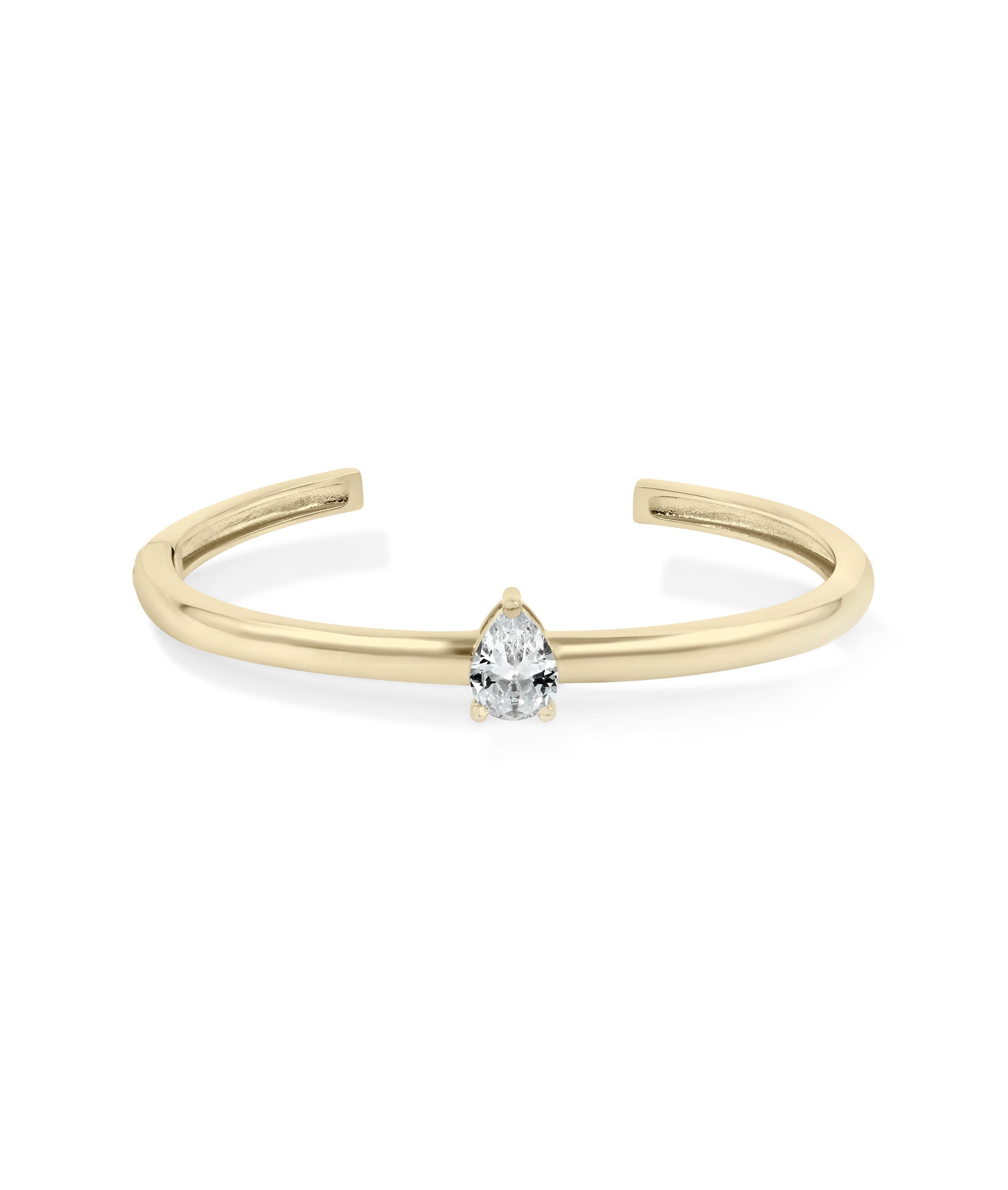 Solitaire Cuff Bangle - 79e | Everyday 14K Gold Jewelry