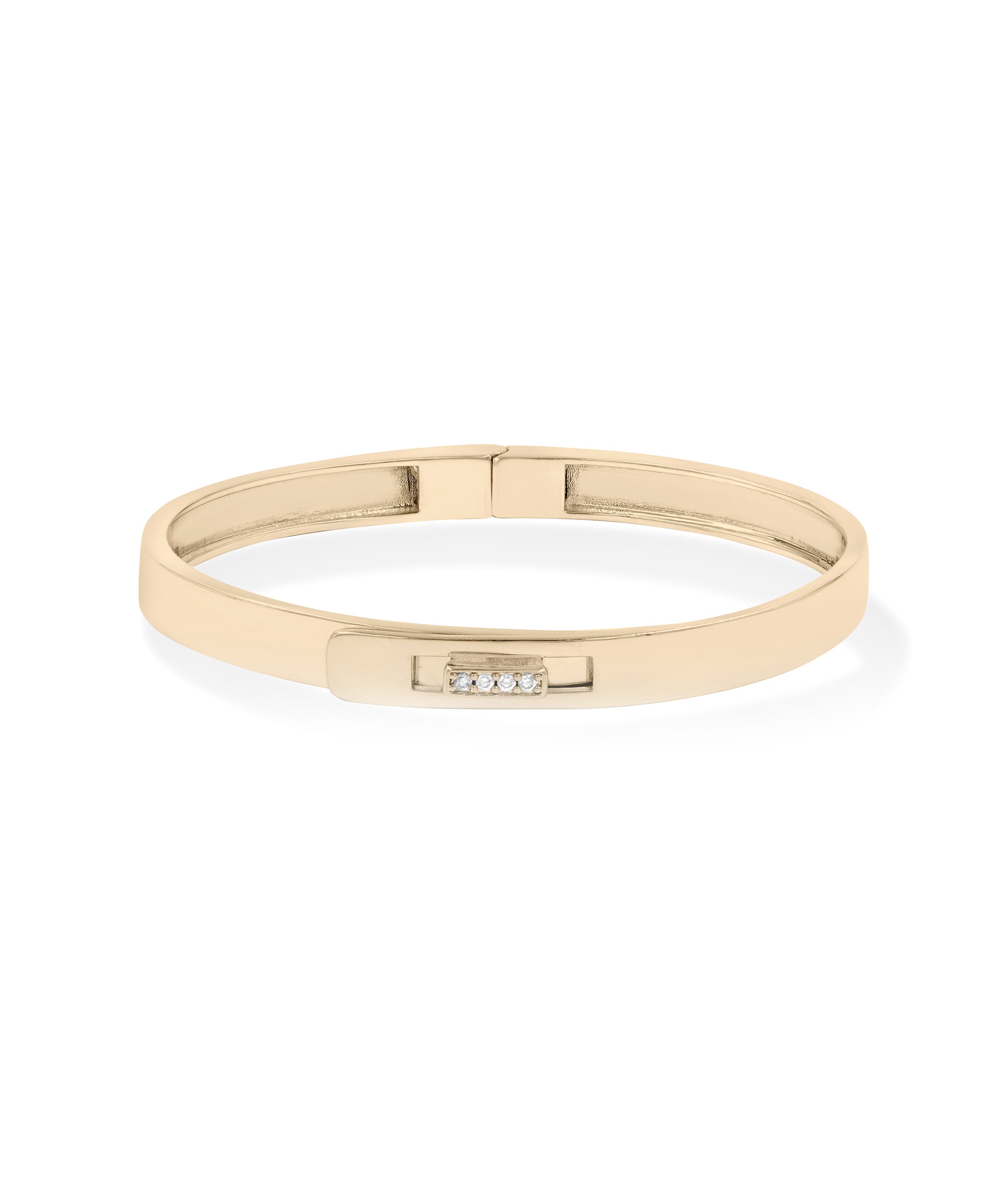 Diamond Buckle Bangle - 79e | Everyday 14K Gold Jewelry