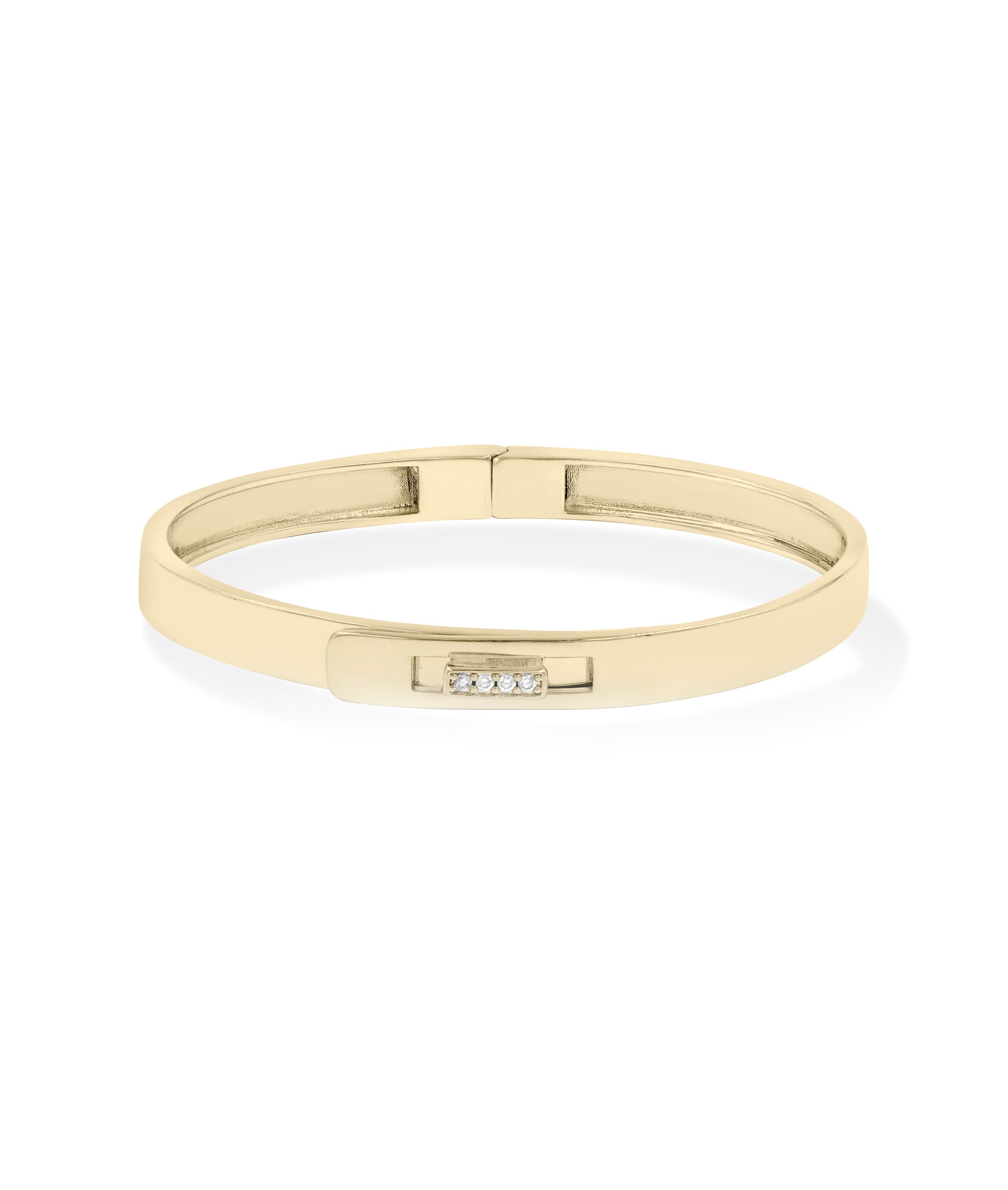 Diamond Buckle Bangle - 79e | Everyday 14K Gold Jewelry