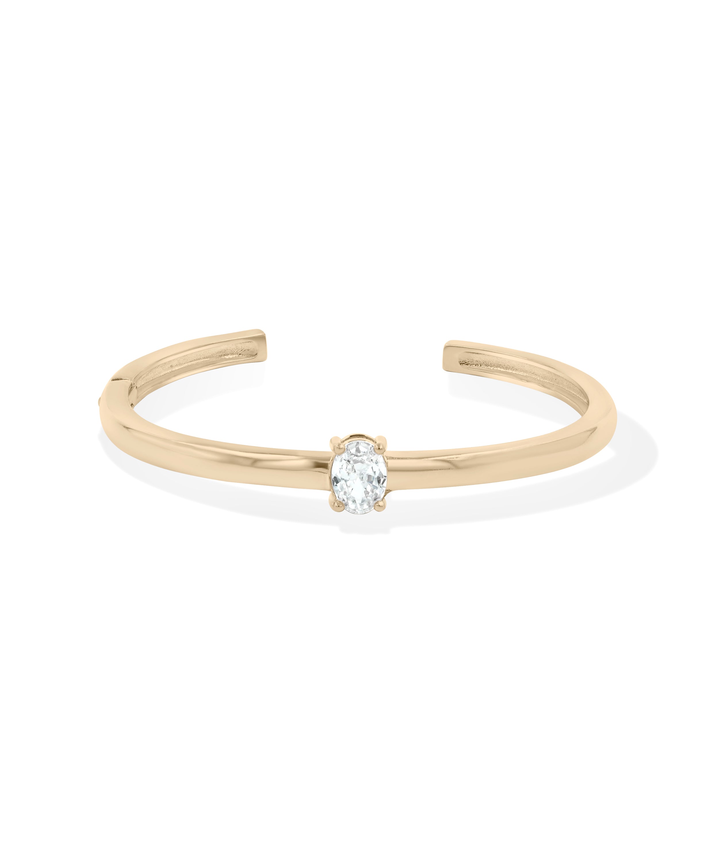 Solitaire Cuff Bangle - 79e | Everyday 14K Gold Jewelry