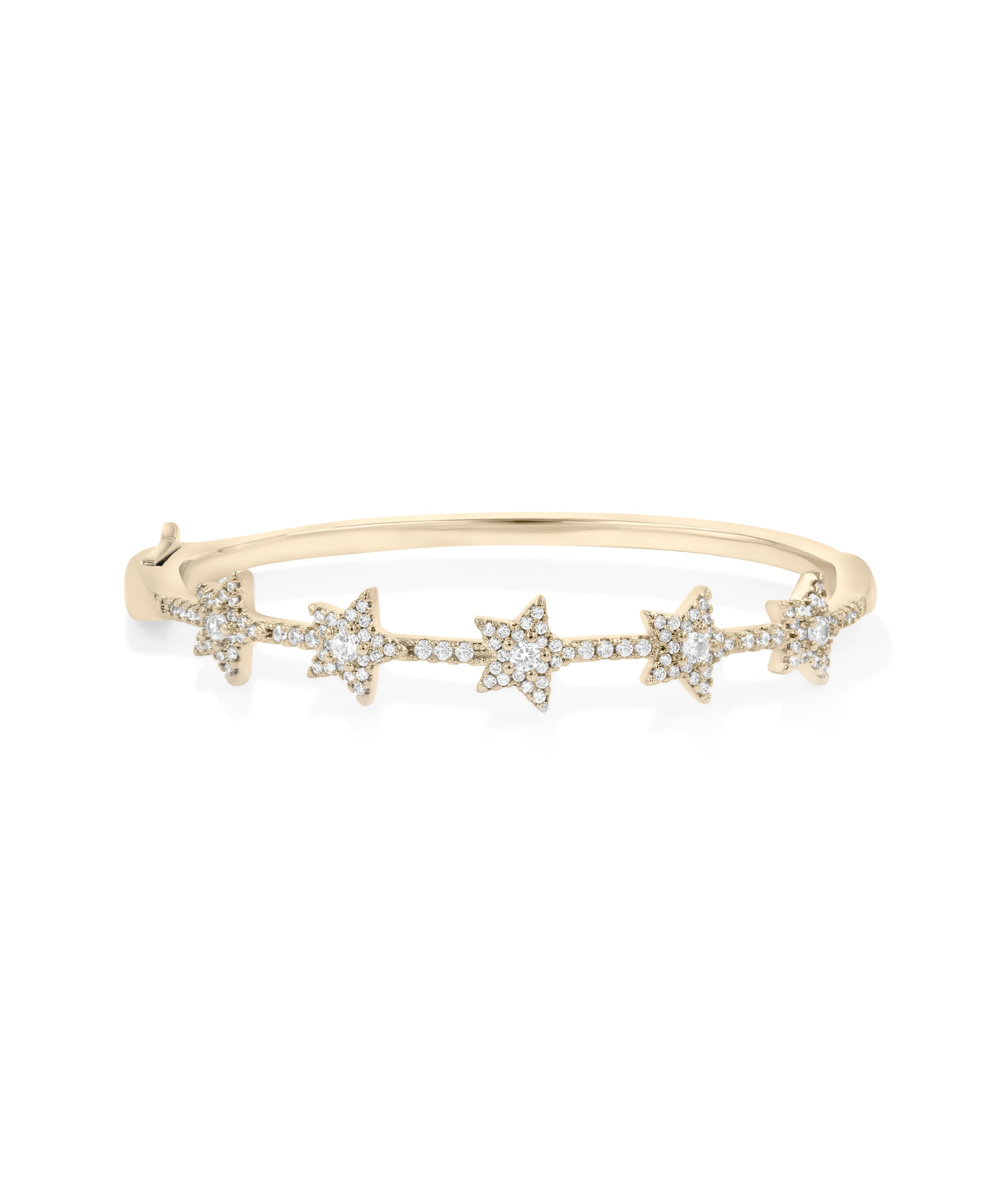 Station Star Bangle - 79e | Everyday 14K Gold Jewelry