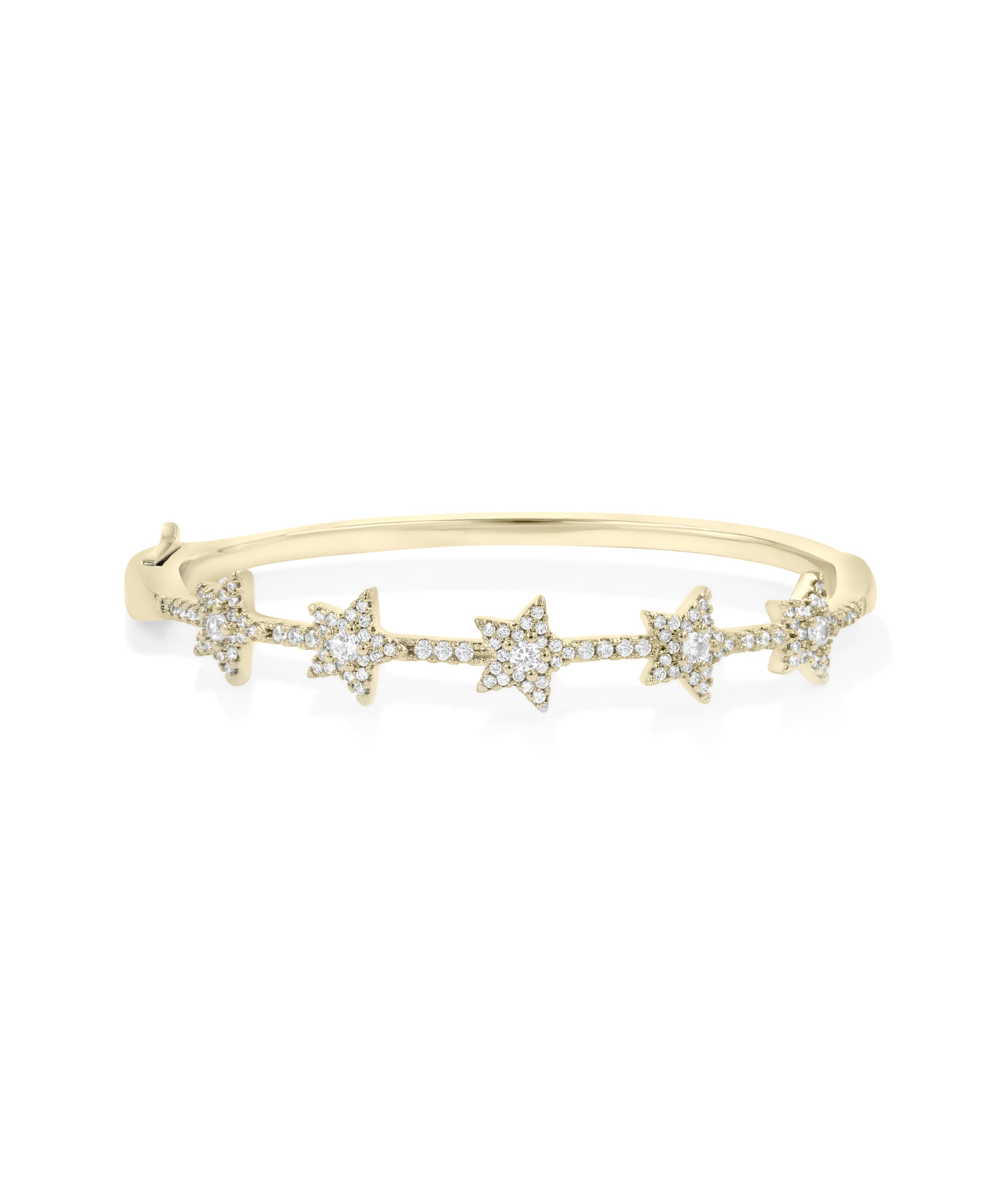 Station Star Bangle - 79e | Everyday 14K Gold Jewelry